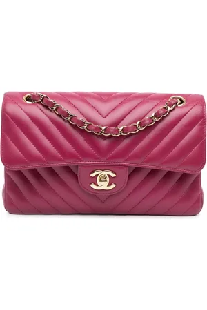 CHANEL Bolso de hombro Classic Chevron pequeño con solapa doble en piel de borrego 2018-2019