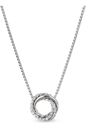 David Yurman Collar Crossover en plata de ley con diamantes