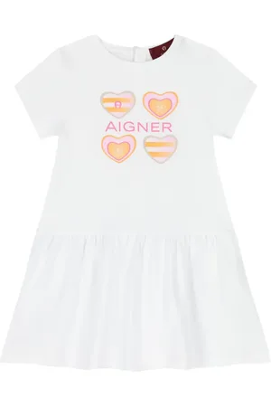 Aigner Vestido de manga corta con motivo de corazón