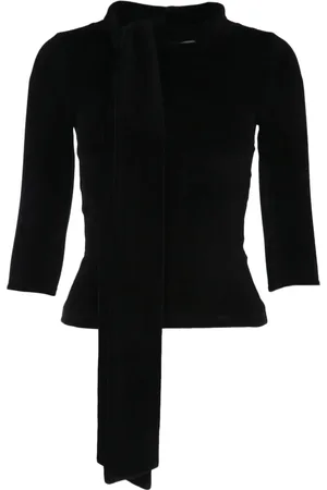Balenciaga Top de terciopelo con detalle de pañuelo