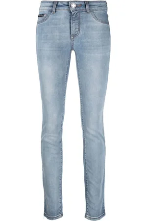 Philipp Plein Leggins vaqueros con parche y logo