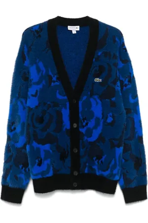 Lacoste Cárdigan con motivo floral de intarsia