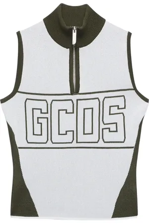 GCDS Top con media cremallera y logo