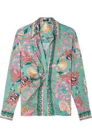 VERSACE Camisa cruzada con estampado floral