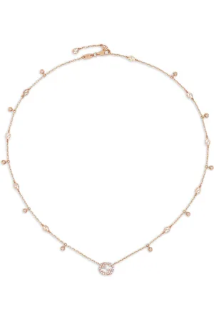 Gucci Collar Interlocking Gourmette en oro de 18 ct con diamantes