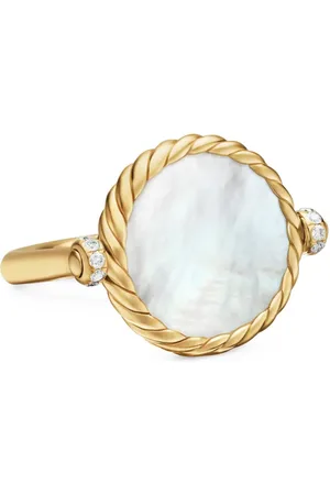 David Yurman Anillo DY Elements Reversible Swivel de 15 mm en oro amarillo de 18 ct con diamantes