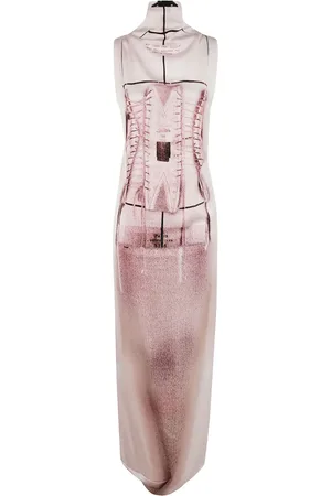 Jean Paul Gaultier Vestido largo sin mangas con estampado gráfico