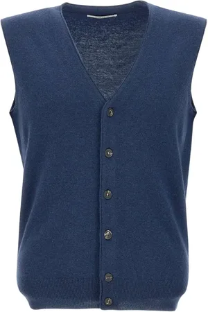 KANGRA CASHMERE Wool sleeveless cardigan