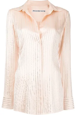Alexander Wang Camisa con detalles de cristal de manga larga