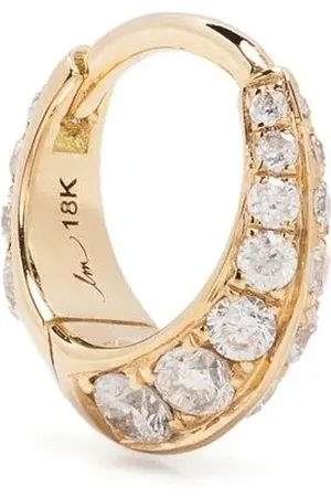 Lizzie Mandler Pendientes de aro Double Sided en oro amarillo de 18 ct con diamante