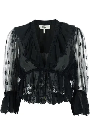 Chloé Blusa translúcida con volantes