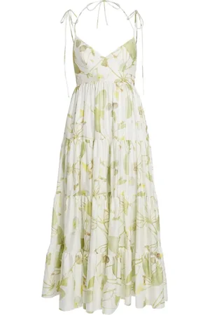 Erdem Vestido largo con hojas estampadas