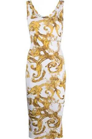 VERSACE Vestido midi con motivo Barocco