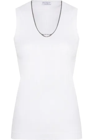 Brunello Cucinelli Top sin mangas con cadena Monili