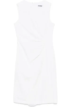 Jil Sander Vestido midi de popelina 2010