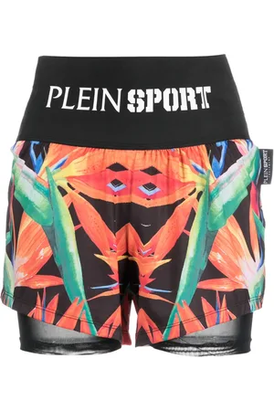 Philipp Plein Pantalones cortos de running con motivo floral