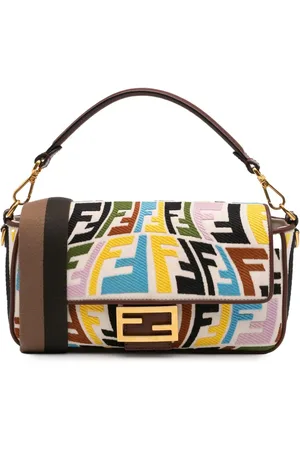 Fendi Bolso satchel Sarah Coleman Zucca Embroidered Canvas Fish Eye Vertigo Baguette 2010-2025