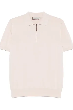 CANALI Polo de algodón con cremallera