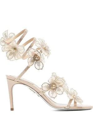 RENE CAOVILLA Sandalias Peach Flower con tacón de 80 mm