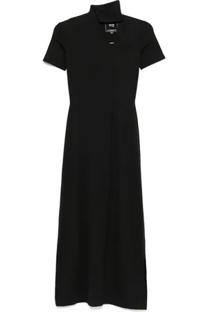 Y-3 Vestido largo con cuello ajustado