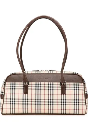 Burberry Bolso de hombro de lona House Check 2000-2017