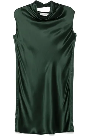 Saint Laurent Vestido midi de satén 2012
