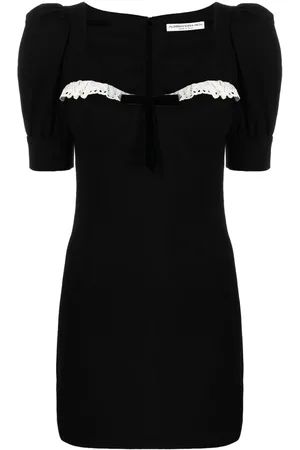 Alessandra Rich Vestido corto con ribete de encaje