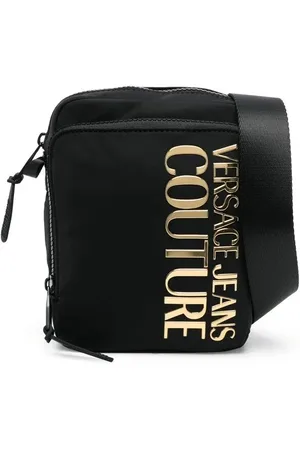 VERSACE Bolso messenger con placa del logo