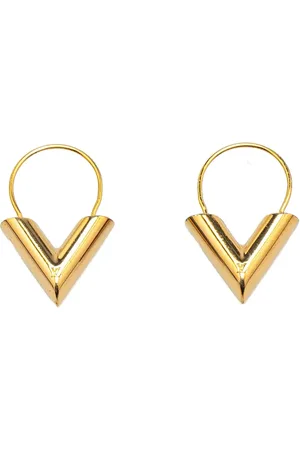LOUIS VUITTON Pendientes Essential V Stud bañado en oro 2020