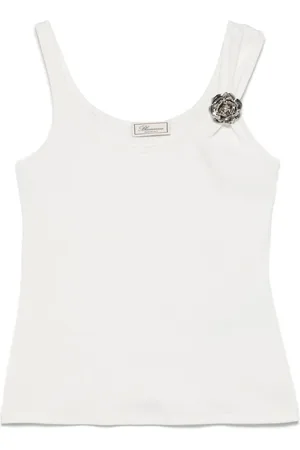 BLUMARINE Top sin mangas con broche floral