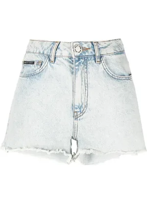 Philipp Plein Bermudas vaqueras con efecto lavado