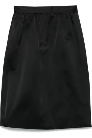 Saint Laurent Falda midi con satén duquesa 1970