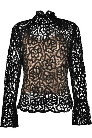 Twin-Set Blusa de encaje con doble capa