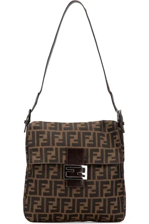 Fendi Bolso de hombro de lona con motivo del monograma Zucca y solapa doble 2010-2024
