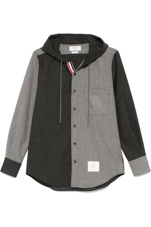 Thom Browne Camisa con capucha y rayas RWB