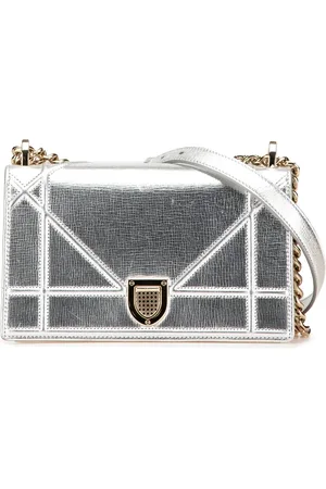 Dior Bandolera Diorama Flap pequeña de piel de becerro granulada metalizada 2016