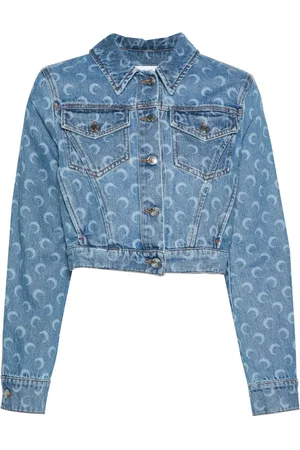Marine Serre Chaqueta vaquera con estampado Crescent Moon