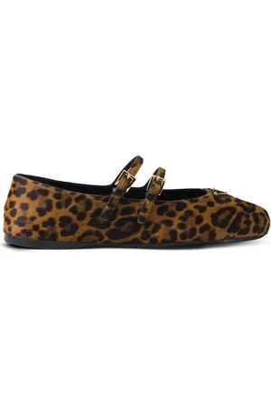 Prada Bailarinas con estampado de leopardo