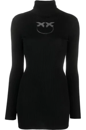Pinko Jersey con cuello vuelto y logo en intarsia