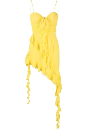 Alessandra Rich Vestido asimétrico con volantes