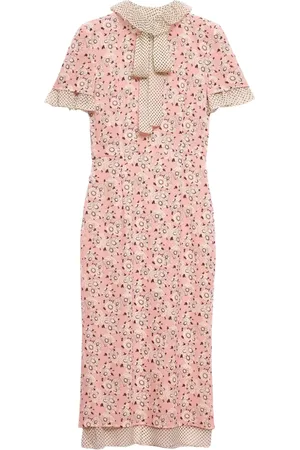 Prada Vestido midi estampado de georgette