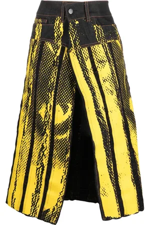 Feben Falda vaquera midi con estampado gráfico