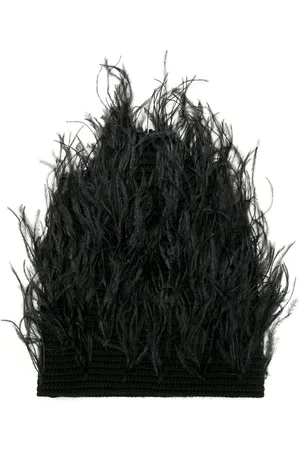 VALENTINO GARAVANI Gorro de punto con plumas