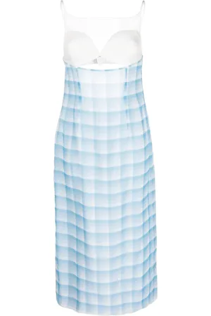 Juneyen Vestido midi a cuadros