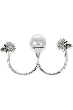 Alexander McQueen Anillo Skull doble