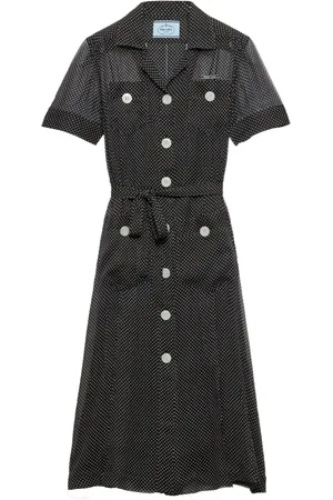 Prada Vestido camisero con motivo de lunares