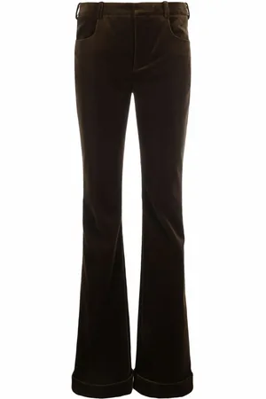 Saint Laurent Pantalones acampanados de terciopelo