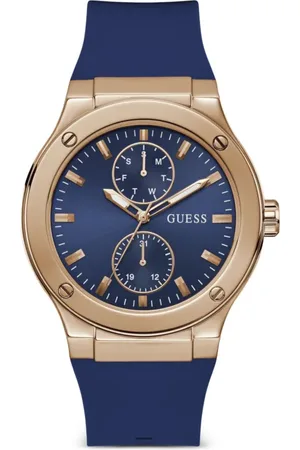 Guess Reloj de 45 mm con cronograma de acero inoxidable