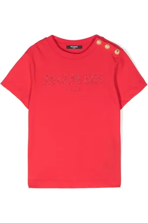 Balmain Camiseta con logo de purpurina