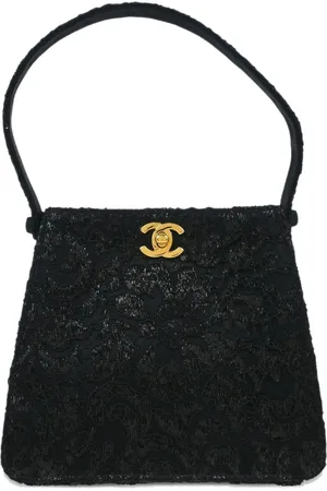 CHANEL Bolso shopper Lace Double Sided con cierre giratorio 1998